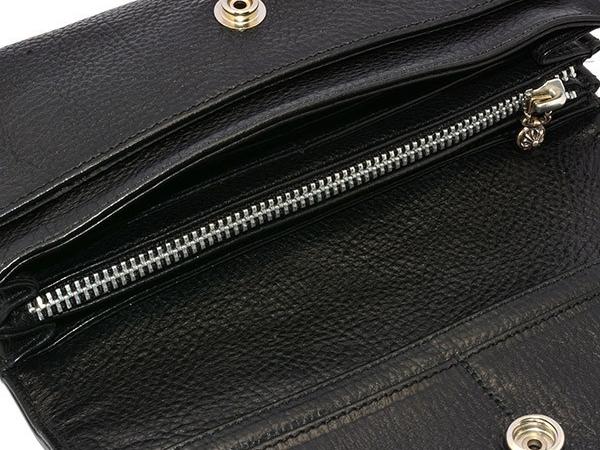 クロムハーツ コピー ウェーブ ウォレット クロスボタン ヘビーレザー Chromehearts 6072142